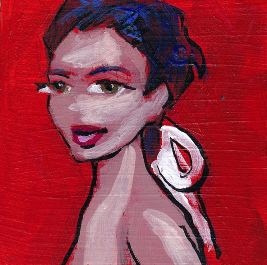 Lazo blanco Fondo rojo
